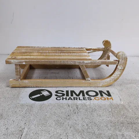 RUSTIC WOODEN DECORATIVE SLED β CHRISTMAS DΓCOR