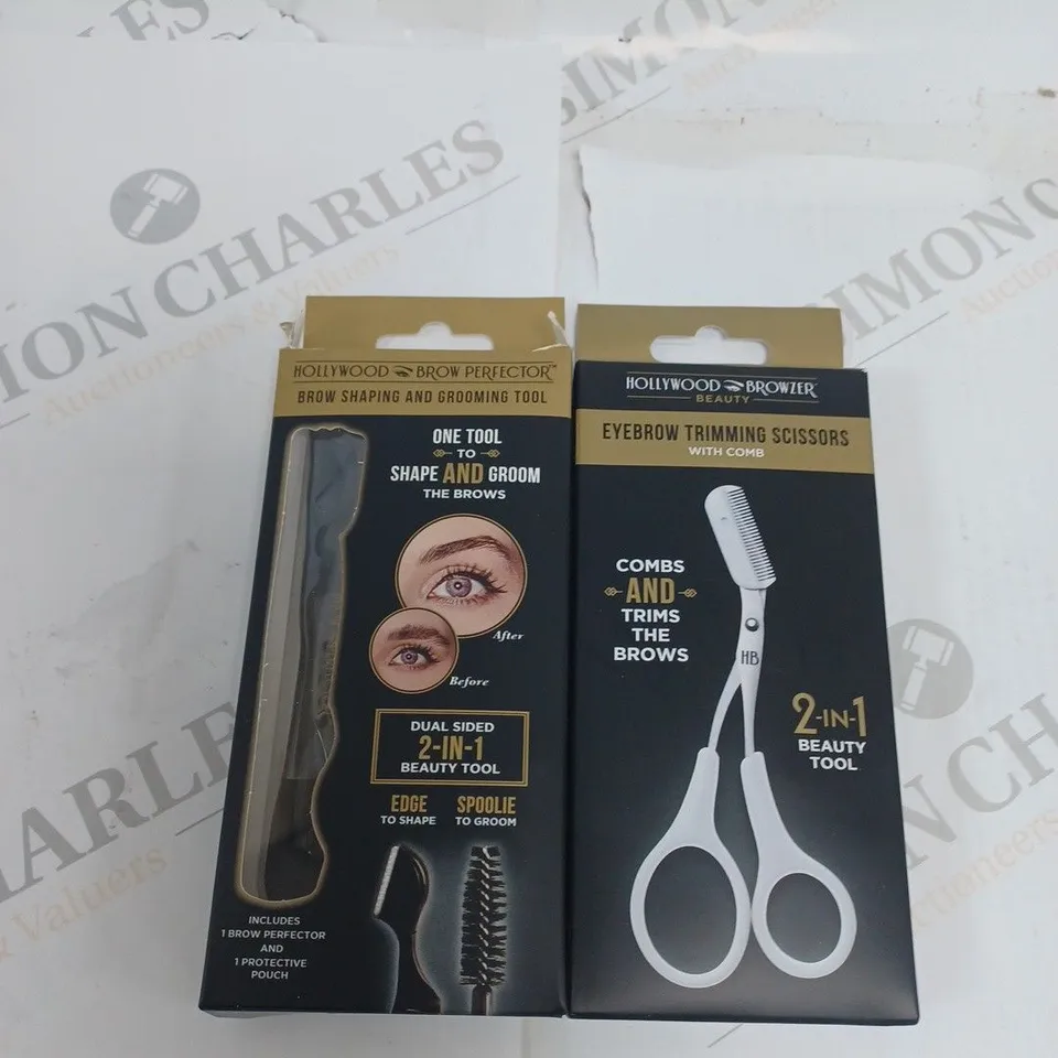 HOLLYWOOD BROWZER EYEBROW TRIMMING SCISSORS & EYEBROW PERFECTOR KIT