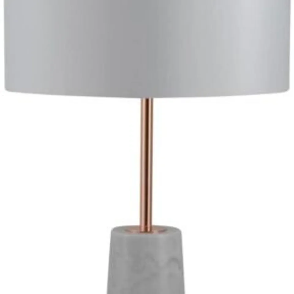 BOXED FIRST CHOICE LIGHTING PHOENIX 1 LIGHT TABLE LAMP MARBLE WITH COOPER & WHITE SHADE  48CM H