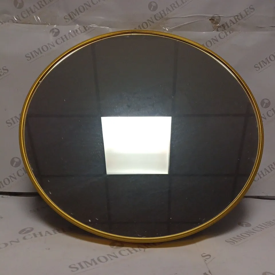BOXED UNBRANDED CIRCULAR MIRROR IN GOLD EFFECT RIM - COLLECTION ONLY