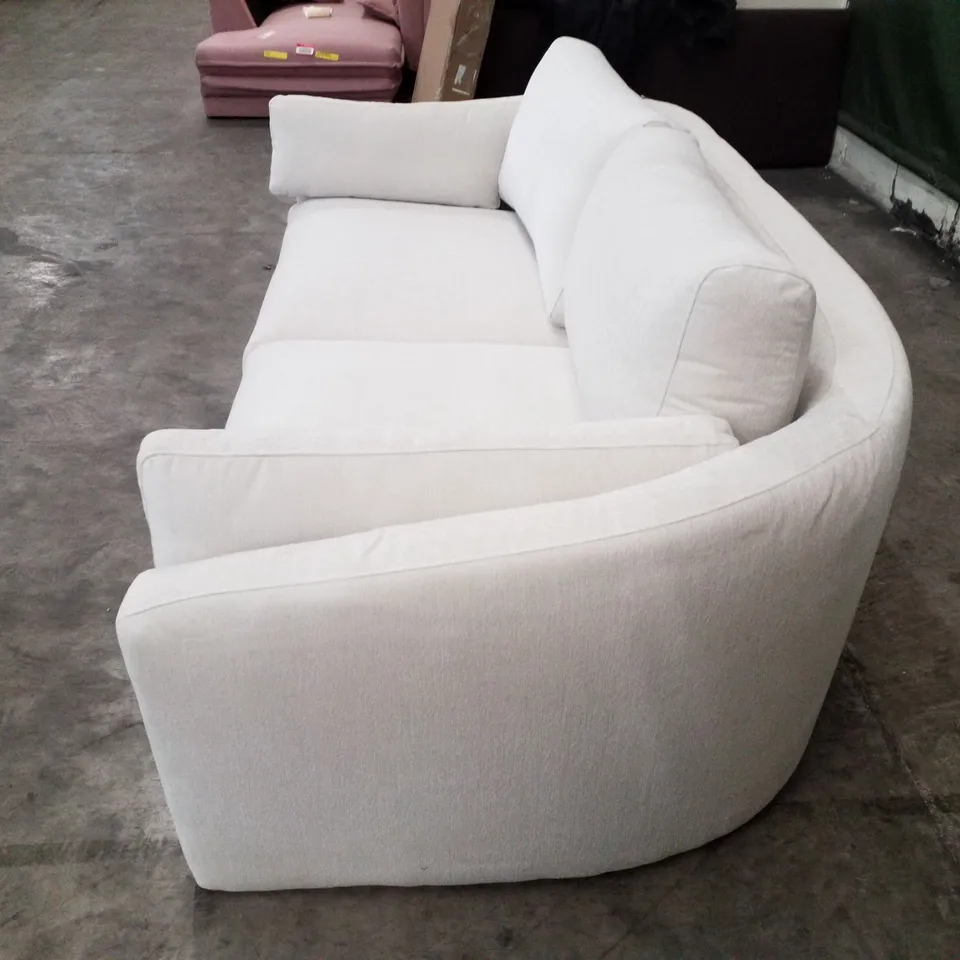 QUALITY DESIGNER MONZO 2 SEATER SOFA - WHITE FABRIC
