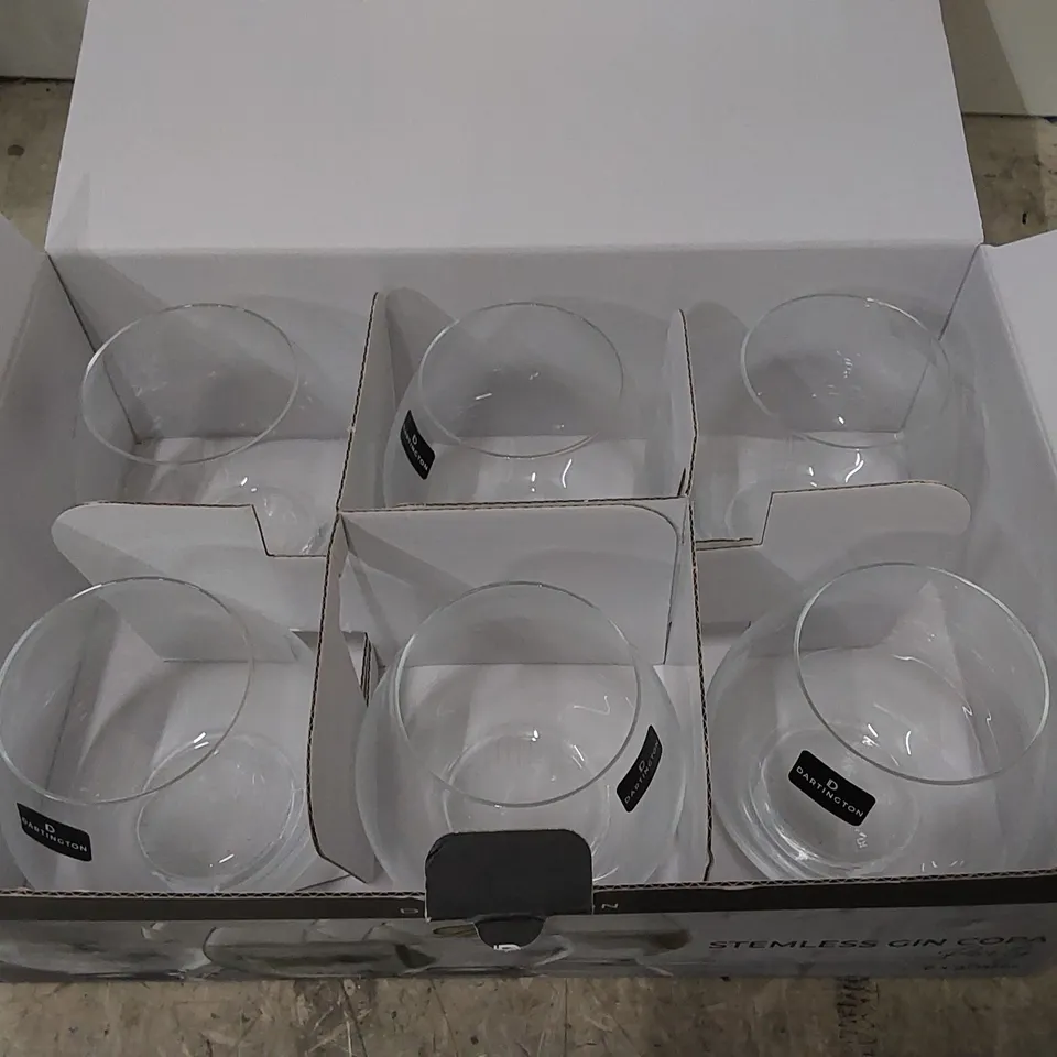 BOXED DARLINGTON CRYSTAL GIN PARTY 440ML GLASSES - SET OF 6