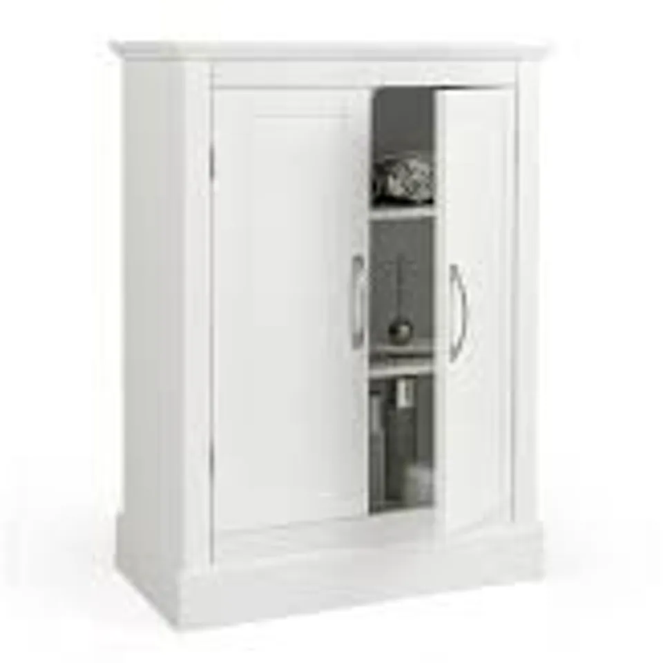 BOXED COSTWAY 2-DOOR FREESTANDING BATHROOM CABINET WITH ADJUSTABLE SHELVES - WHITE