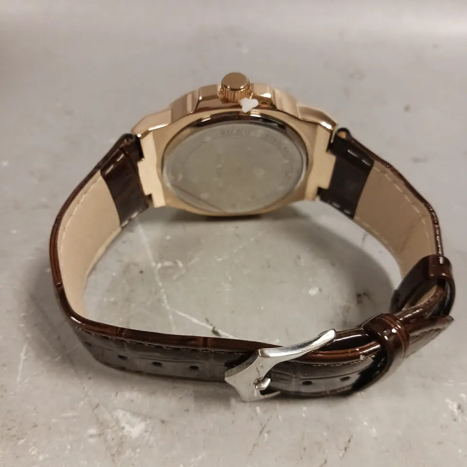 MENS FRANK SCHMIDT WATCH – TEXTURED DIAL WITH DATE – LEATHER STRAP