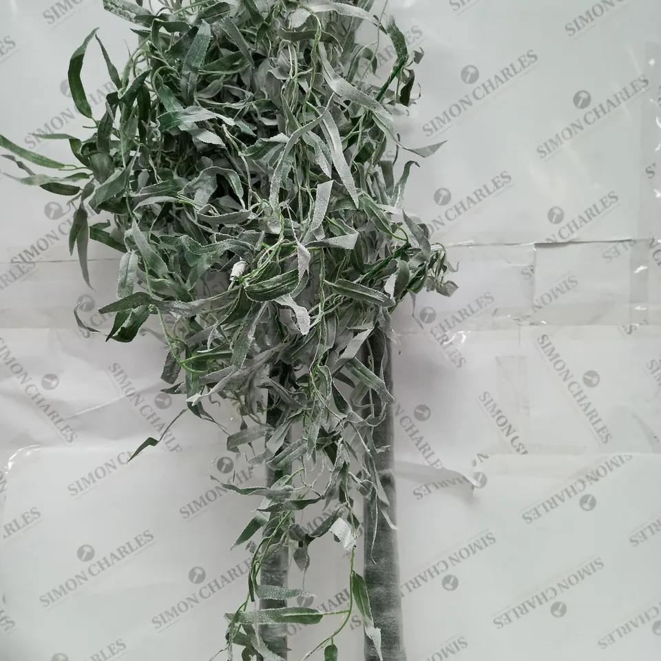 BOXED ALISON CORK 180CM PRE-LIT GREEN LEAF DETAIL INDOOR WILLOW TREE [COLLECTION ONLY]