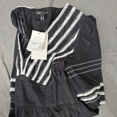 NOBODY'S CHILD ROSA MIDI DRESS IN BLACK/WHITE SIZE UK 14