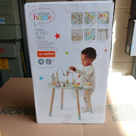 BOXED GEORGE WOODEN ACTIVITY TABLE