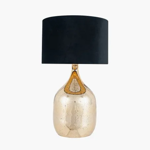 BOXED STELLAR CHAMPAGNE GOLD GLASS DUAL LIGHT TABLE LAMP