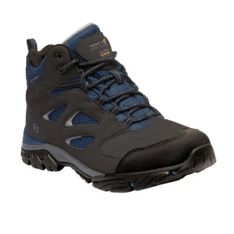 REGATTA WOMEN'S HOLCOMBE WATERPROOF MID WALKING BOOTS ASH/ BLUE OPAL SIZE 5