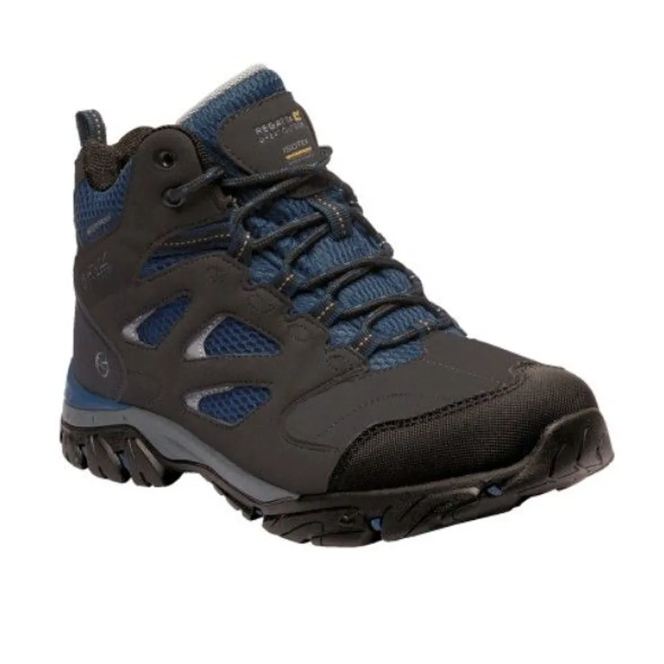 REGATTA WOMEN'S HOLCOMBE WATERPROOF MID WALKING BOOTS ASH/ BLUE OPAL SIZE 5