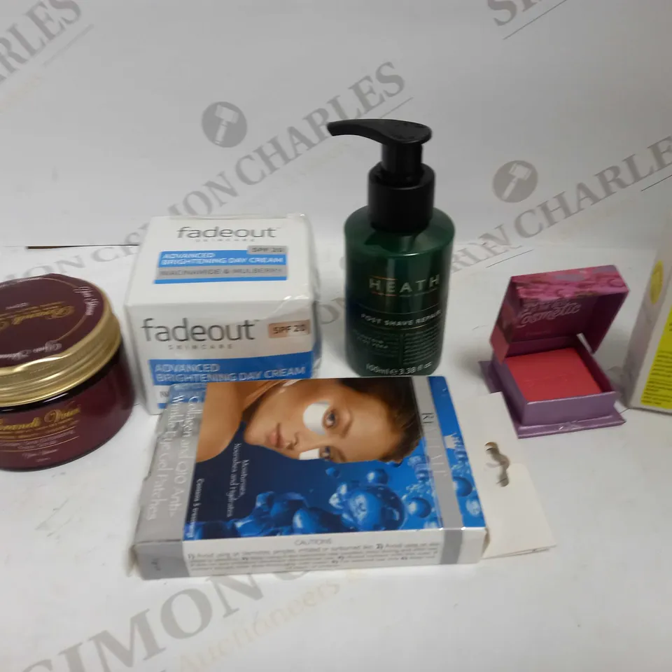 LOT OF APPROXIMATELY 20 ASSORTED HEALTH & BEAUTY ITEMS, TO INCLUDE COLLAGEN EYE PATCHES, MINI BENEFIT BLUSH, FADEOUT, ETC