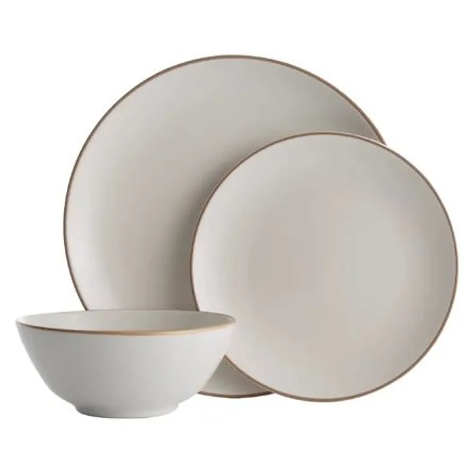 BOXED MASON CASH CLASSIC COLLECTION 12 PIECE DINNERWARE SET, SERVICE FOR 4 - CREAM (1 BOX)