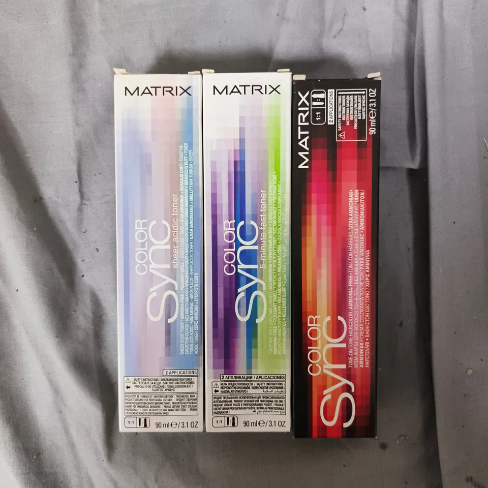 APPROXIMATELY 20 ASSORTED MATRIX SO COLOUR SYNC HAIR COLOURS 