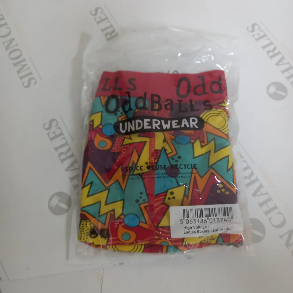 ODDBALLS UNDERWEAR HIGH VOLTAGE LADIES BOXERS - UK 16