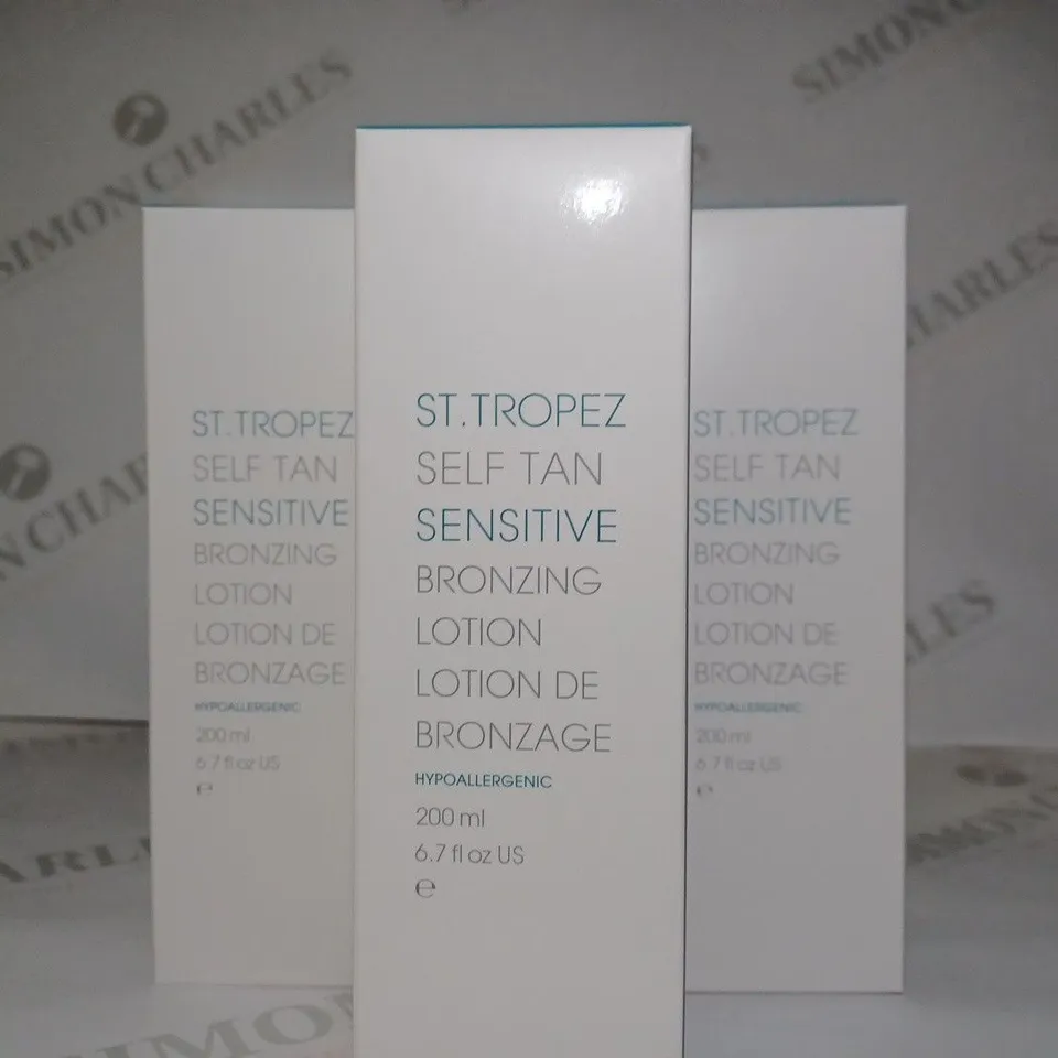 LOT OF APPROX 6 X 200ML ST TROPEZ SENSITIVE SELF TAN BRONZING LOTION 