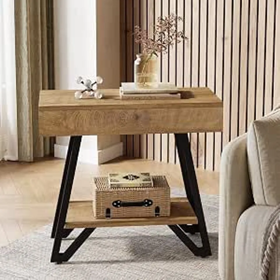 BOXED TRIBESIGNS END SIDE TABLE FOR LIVING ROOM