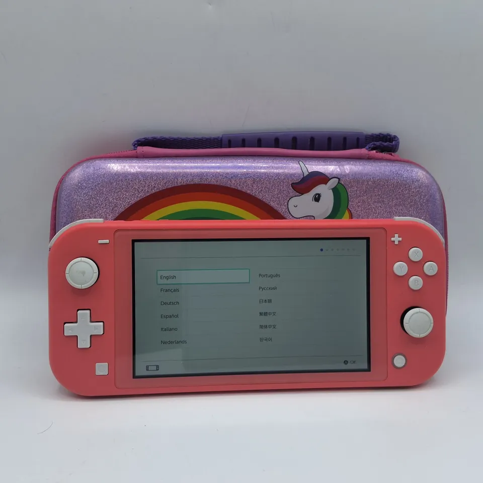 UNBOXED NINTENDO SWITCH LITE IN BLUSH WITH UNIFORM NUMSKULL CASE -HDH-001