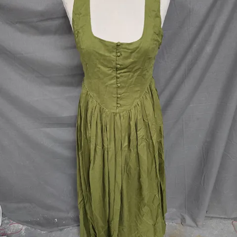 NOBODY'S CHILD SLEEVELESS MIDI DRESS IN GREEN SIZE 10