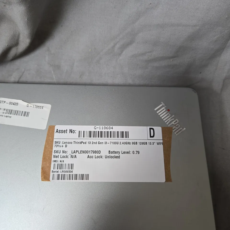 LENOVO THINKPAD 13 2ND GEN LAPTOP – I3-7100U, 8GB RAM, 128GB SSD, 13.3IN DISPLAY