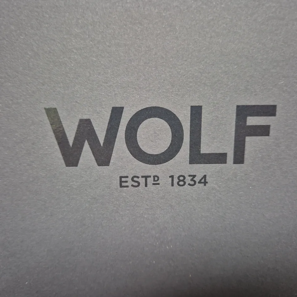 WOLF 1834 LEATHER SHOE CLEANING KIT IN BLACK BOX WITH PURPLE INTERIOR