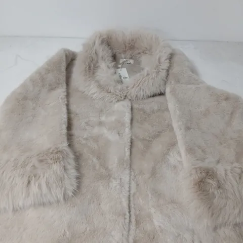 VALISSIÈRE WOMEN'S FAUX FUR COAT – SIZE L/XL, BEIGE/CREAM