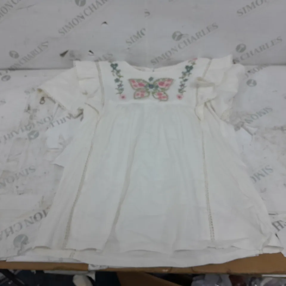 MONSOON 11-12 CHILDRENS WHITE FLORAL DRESS 