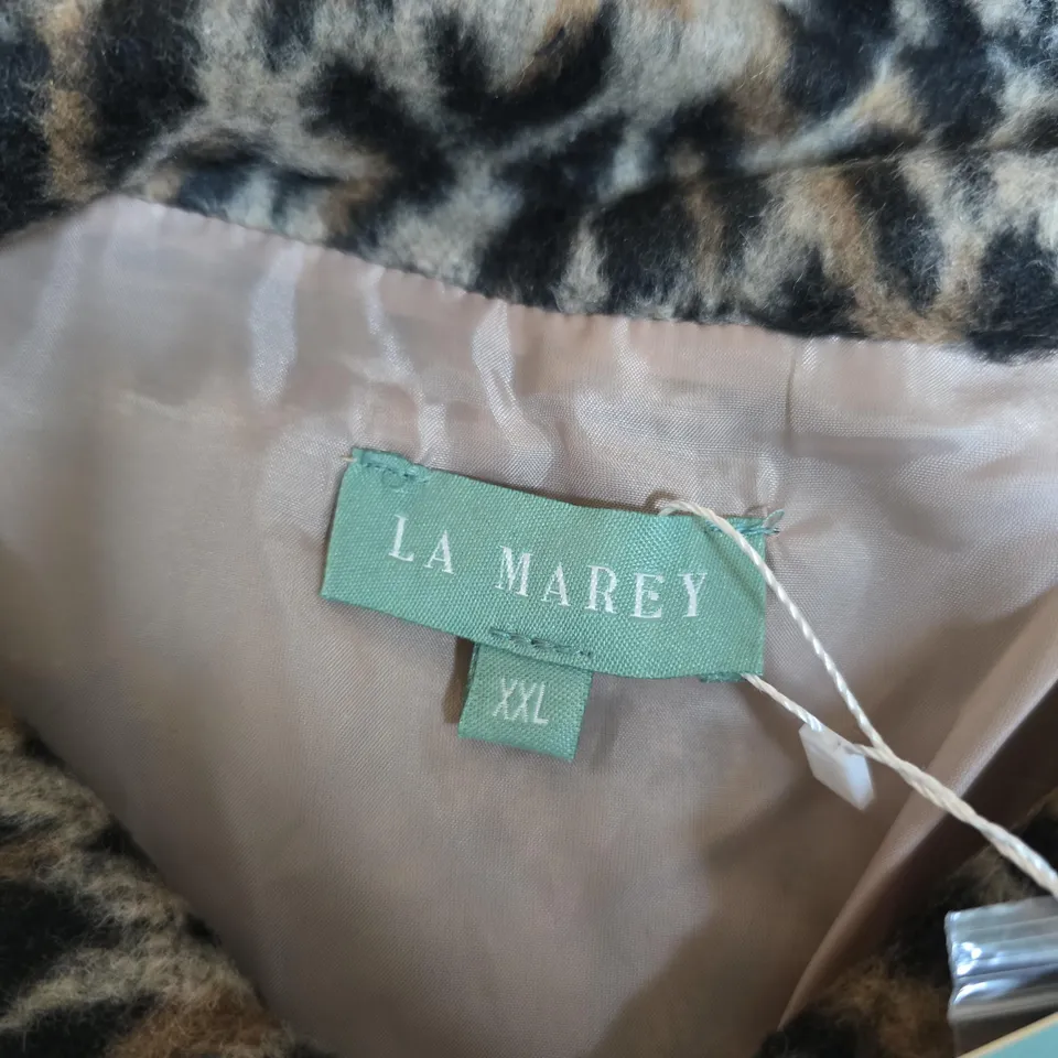 LA MAREY LEOPARD PRINT FAUX FUR COAT – UK 20 (XXL)