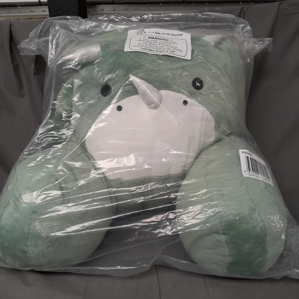 SNUGZ GREEN DINO CUDDLE CUSHION
