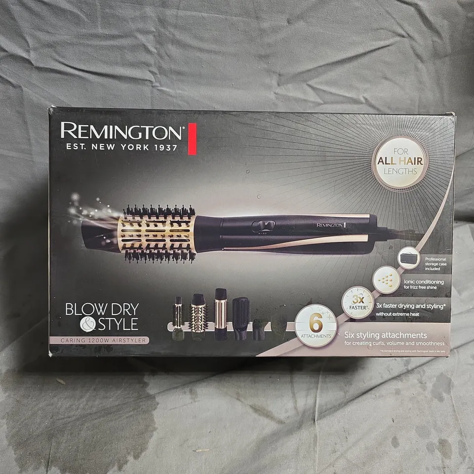 REMINGTON BLOW DRY STYLE 1200W HAIR STYLER WITH ATTACHMENTS – CARRY CASE INCLUDED