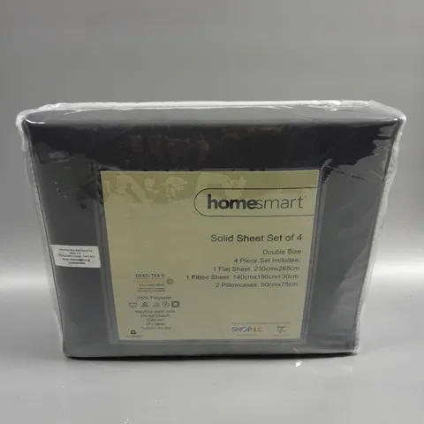 SEALED HOMESMART SOLID SHEET SET OF 4 BEDDING SET - DOUBLE 