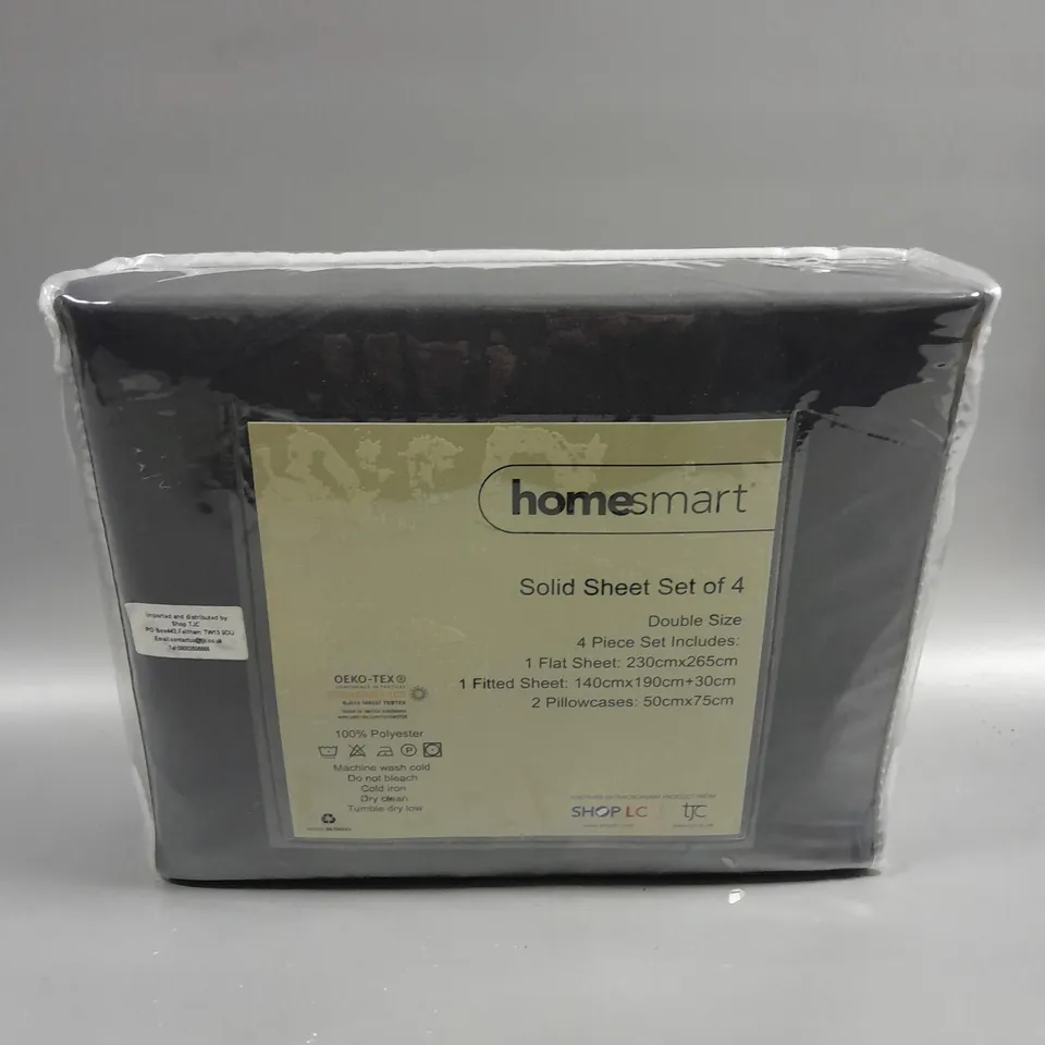 SEALED HOMESMART SOLID SHEET SET OF 4 BEDDING SET - DOUBLE 