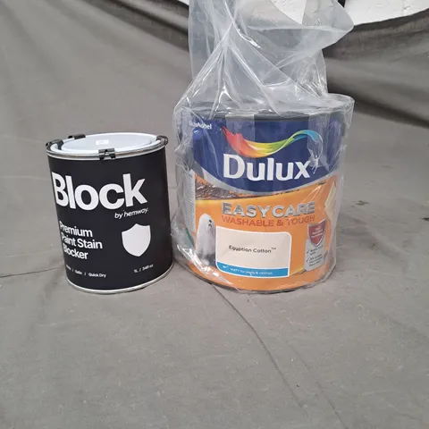 LOT OF 4 PAINT PRODUCTS TO INCLUDE BLOCK AND DULUX