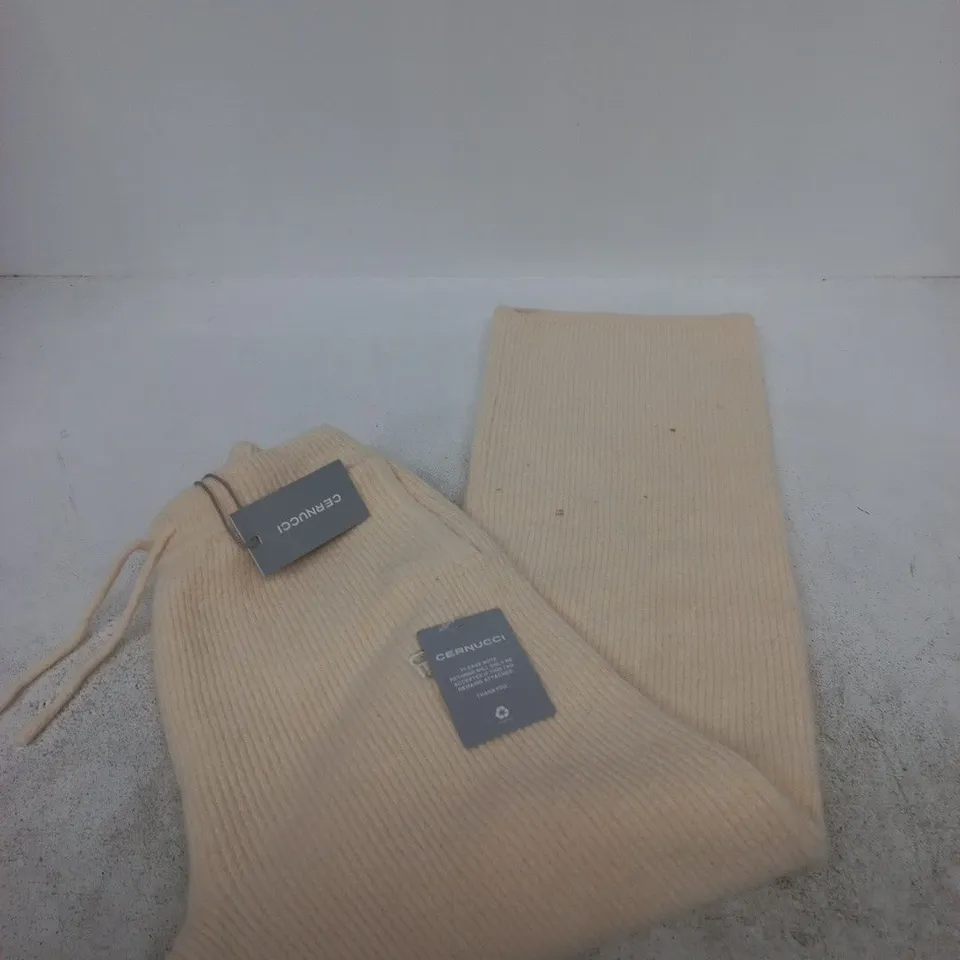 CERNUCCI KNITTED STRAIGHT LEG TROUSERS – BEIGE (MEN'S) SIZE S