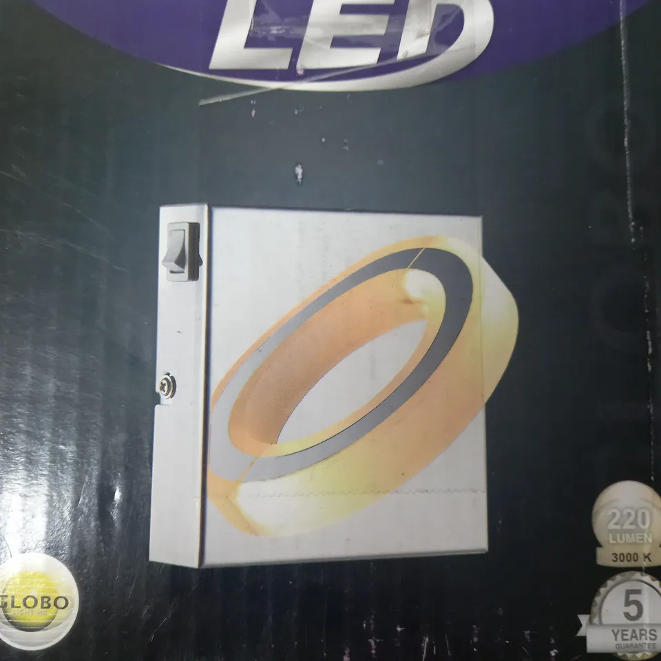 BOXED GLOBO MANGUE 1 LIGHT FLUSH WALL LIGHT METAL CHROME 