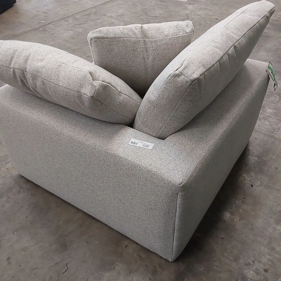 DESIGNER EDEN MODULAR ASHBY CLOUD FABRIC UPHOLSTERED CORNER SOFA PART WITH CUSHIONS - INCOMPLETE SOFA PIECE