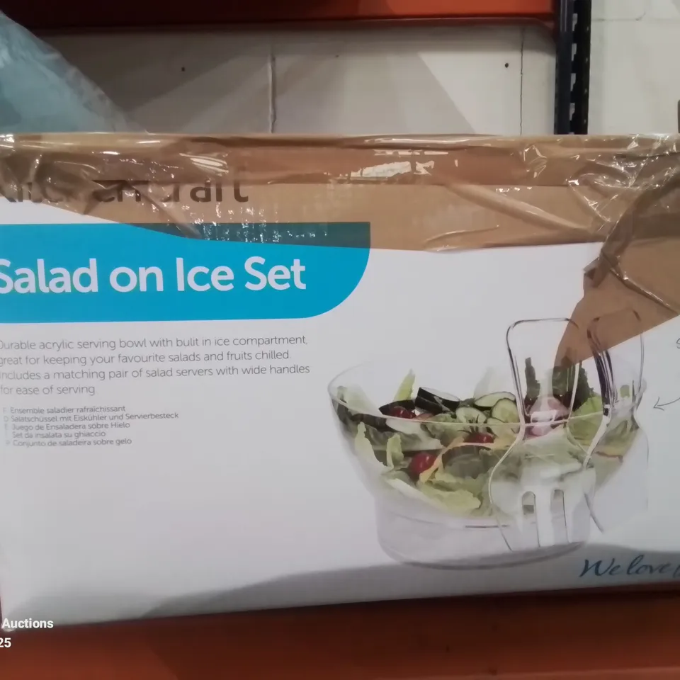 BOXED KITCHENCRAFT COOL MOVERS 3 PIECE SALAD ON ICE SERVING SET