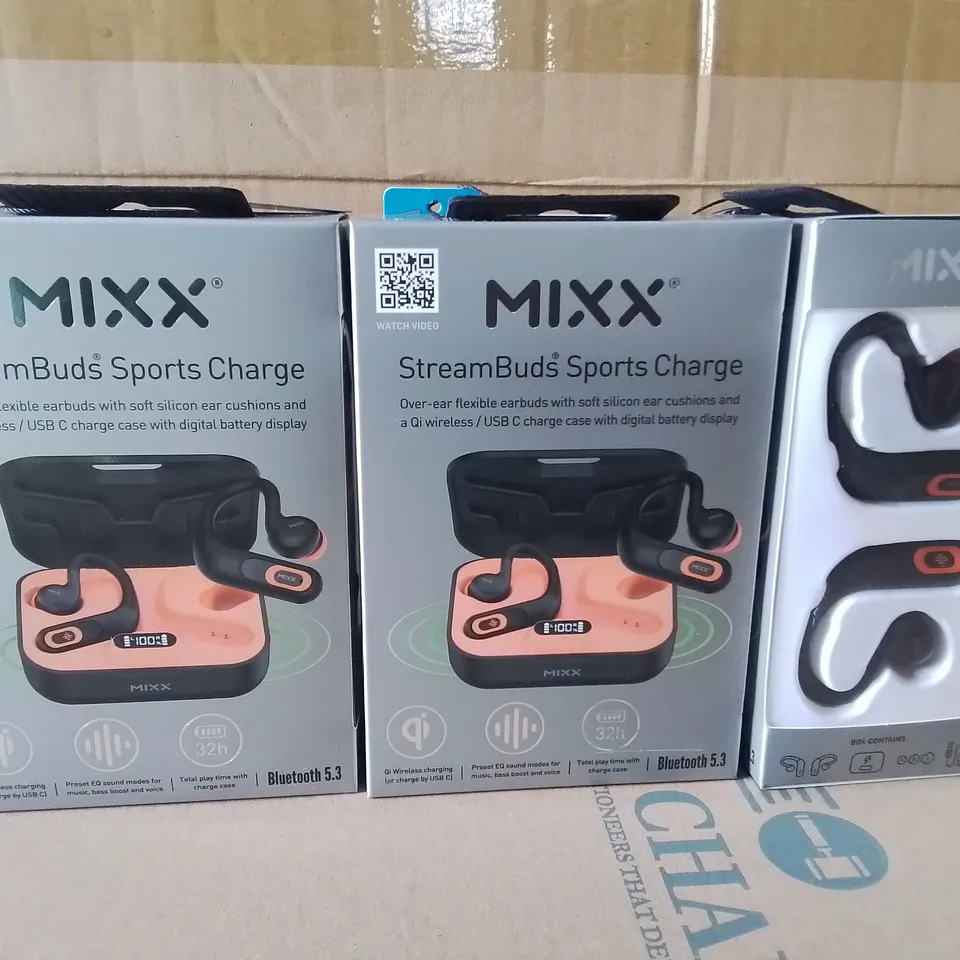 LOT OF 10 BRAND NEW MIXX STREAMBUDS SPORTS CHARGE EARBUDS