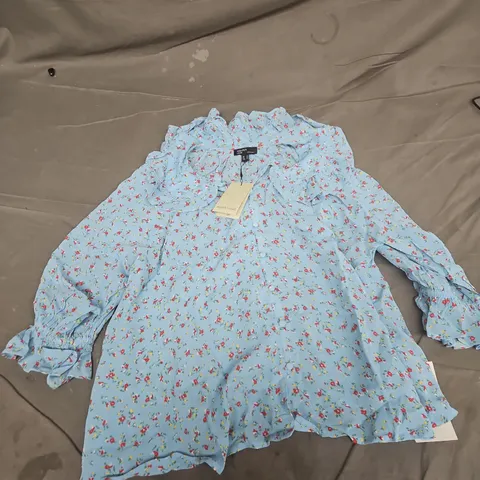 NOBODY'S CHILD FLORAL PRINT DRESS – LIGHT BLUE, UK M 