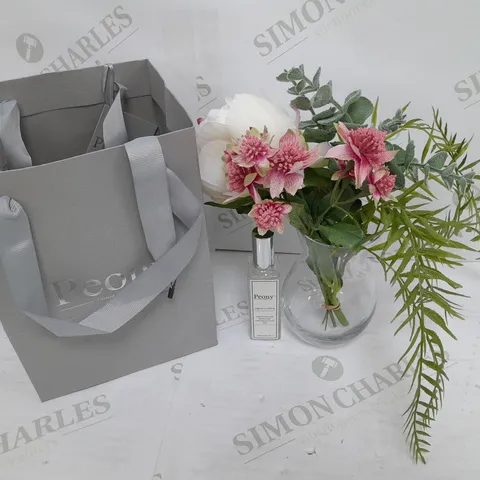 PEONY PLANT WITH FRESH FLOWER SCENT VASE AND FLOWER