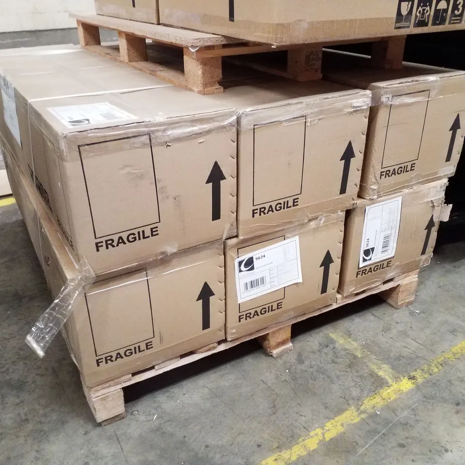 PALLET CONTAINING 6 BRAND NEW CALYPSO SAVENA TALL WALL UNITS 365 1500W×330H×400D MM - DOVE GREY 