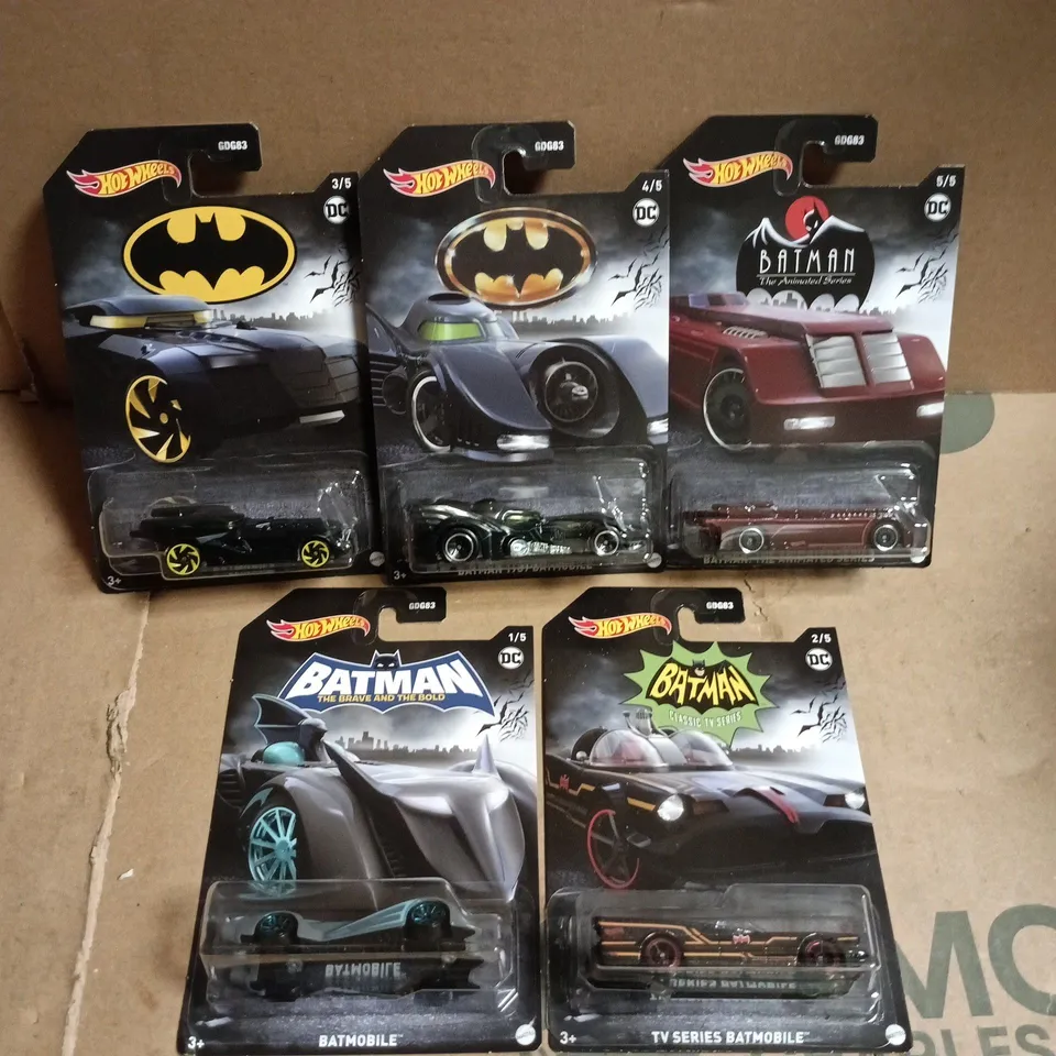 LOT OF 5 HOT WHEELS BATMAN THEMED CARS