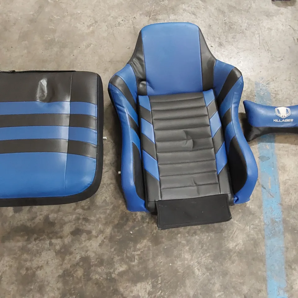 BOXED KILLABEE GAMING CHAIR - BLUE/BLACK (1 BOX)
