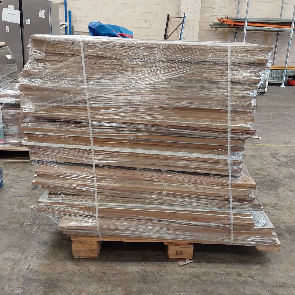 PALLET OF APPROXIMATELY 59 PARTICLE BOARDS