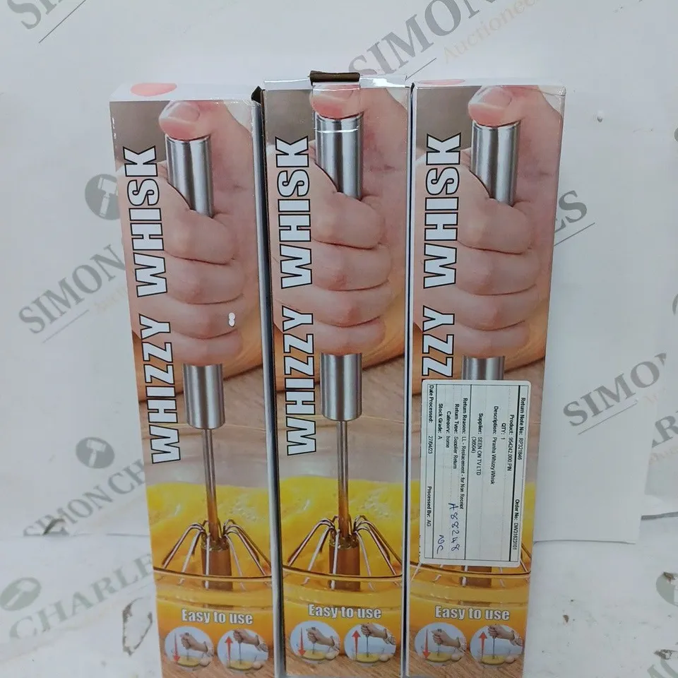 3 BOXED PIRANHA WHIZZY WHISKS - PINK 