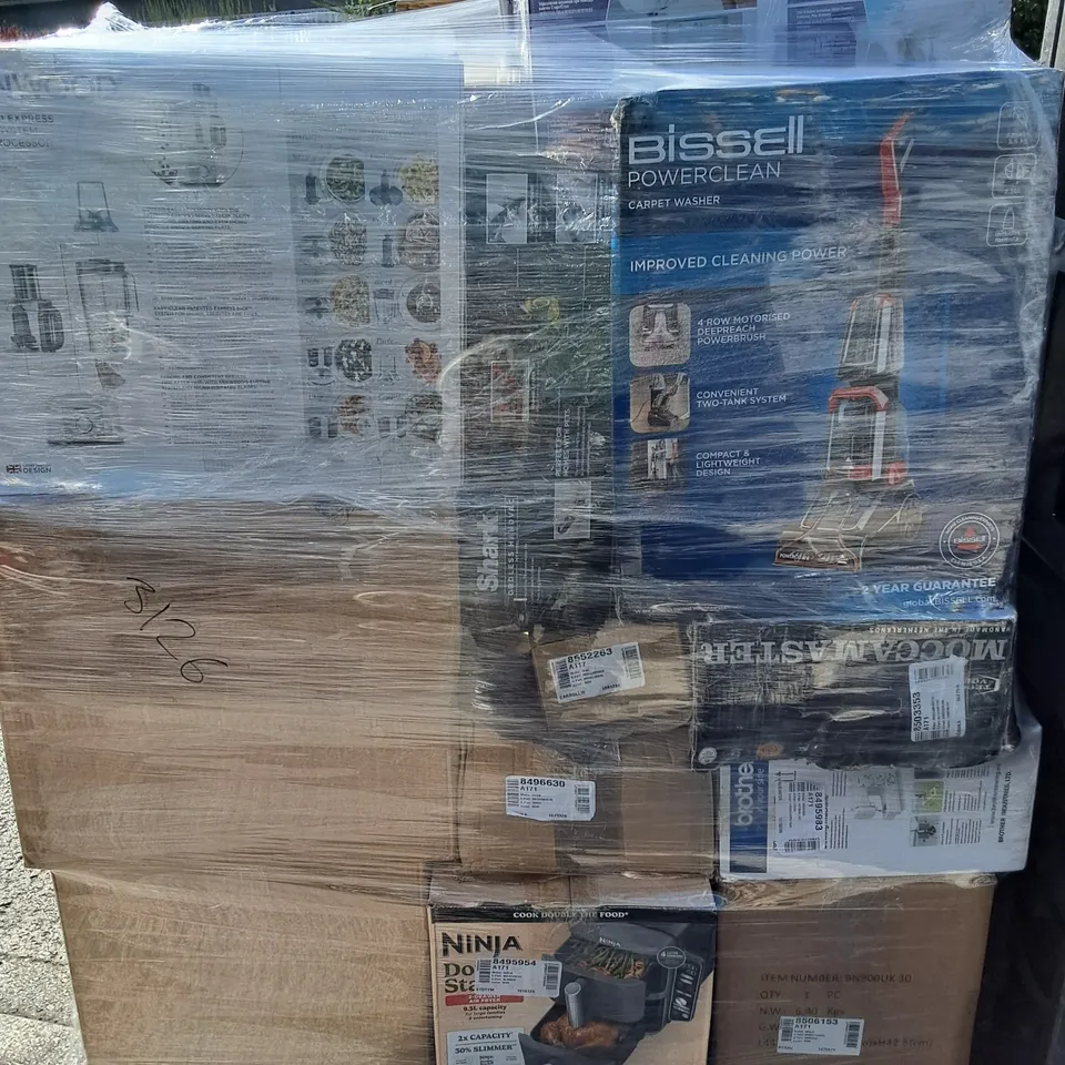 PALLET OF APPROXIMATELY 23 UNPROCESSED RAW RETURN HOUSEHOLD AND ELECTRICAL GOODS TO INCLUDE;