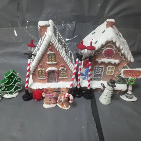 BOXED 17 PIECE CHRISTMAS CANDY SCENE DECORATION
