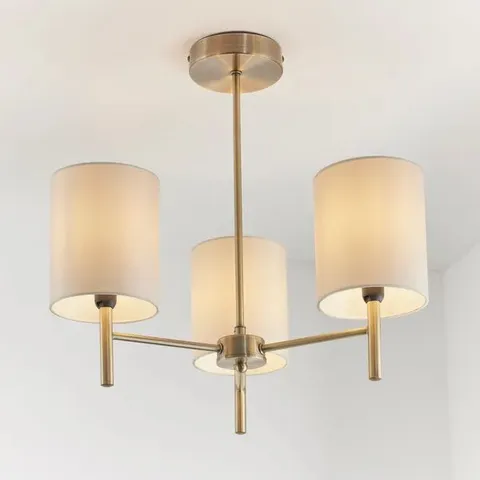 BOXED VOGUE DEWEY 3 LIGHT SEMI FLUSH CEILING LIGHT