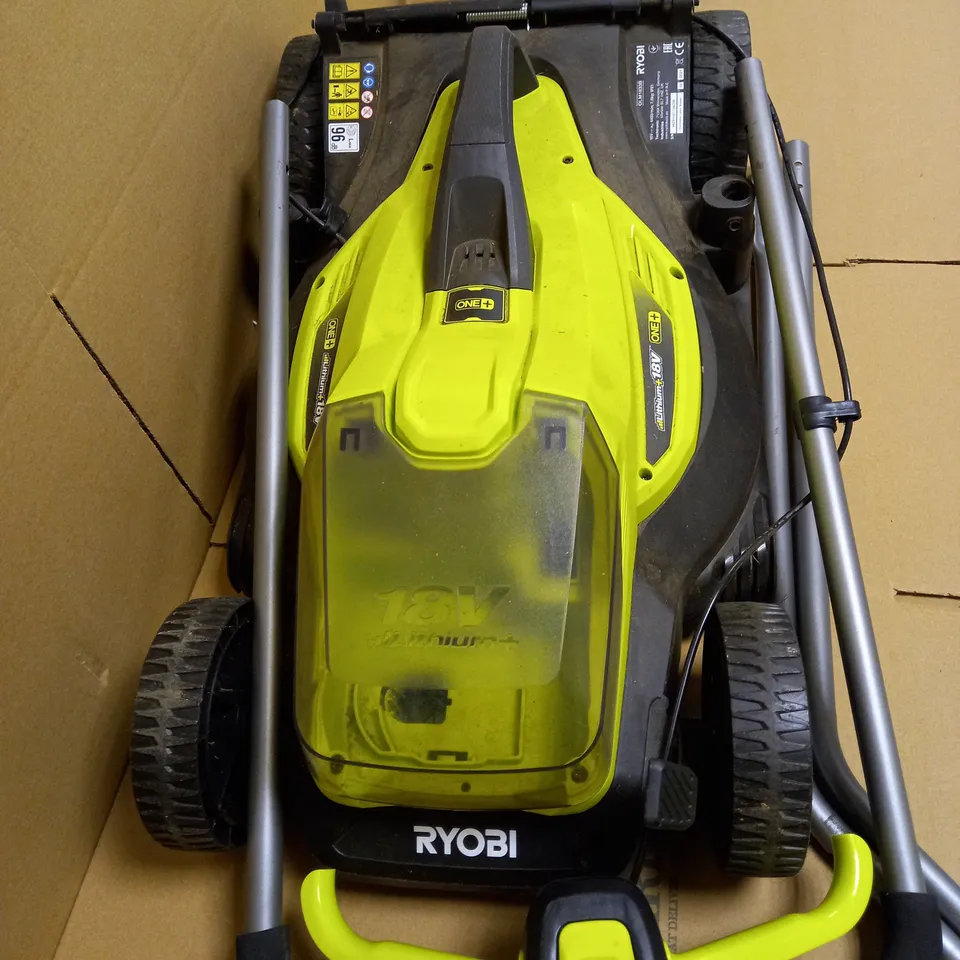 RYOBI 18V ONE+ CORDLESS 33CM LAWNMOWER AND TRIMMER