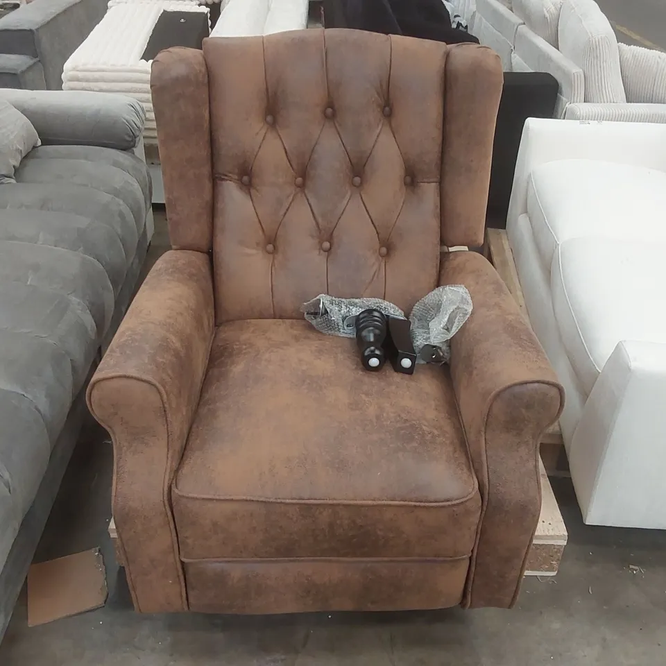 QUAL DESIGNER UPHOLSTERED PUSH-BACK RECLINER ARM CHAIR