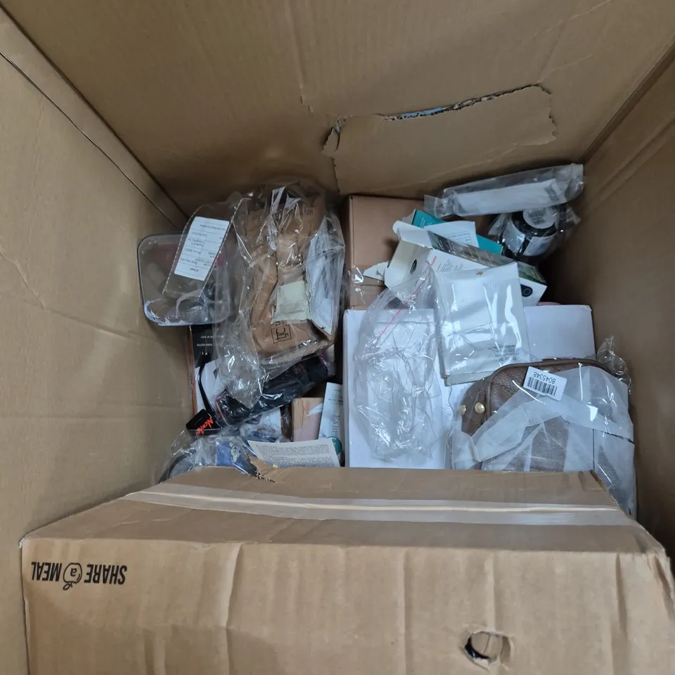 BOX OF APPROXIMATELY 15 ASSORTED HOUSEHOLD ITEMS TO INCLUDE - BEAUTECH BEAUTY DEVICE - COLLAGEN SUPPLEMENT - POSTURE BRA - ETC